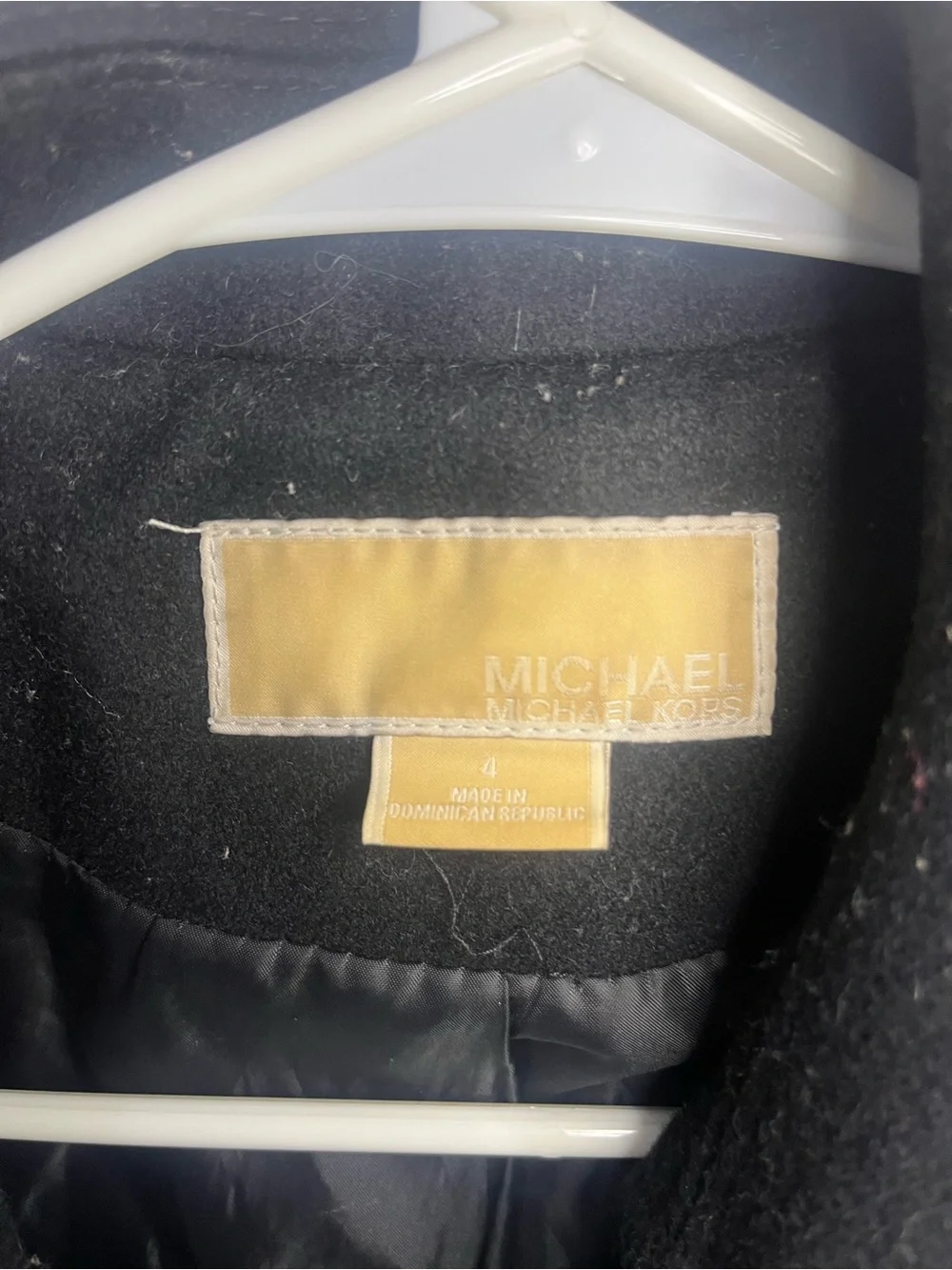 Michael Kors Black Long-Sleeve Belted Trench Coat with Gold Hardware
